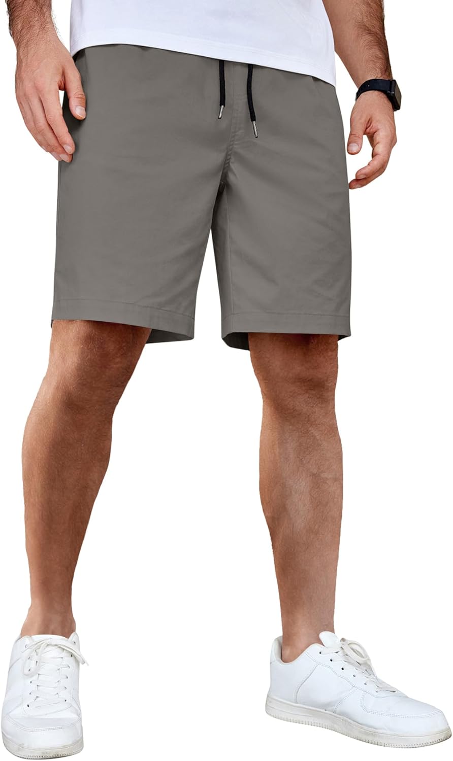 Men's Casual Shorts Cotton Elastic Waist Drawstring Shorts Summer Beach Shorts - Picture 61 of 85