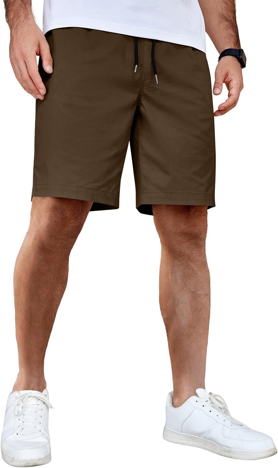 Men's Casual Shorts Cotton Elastic Waist Drawstring Shorts Summer Beach Shorts - Picture 81 of 85