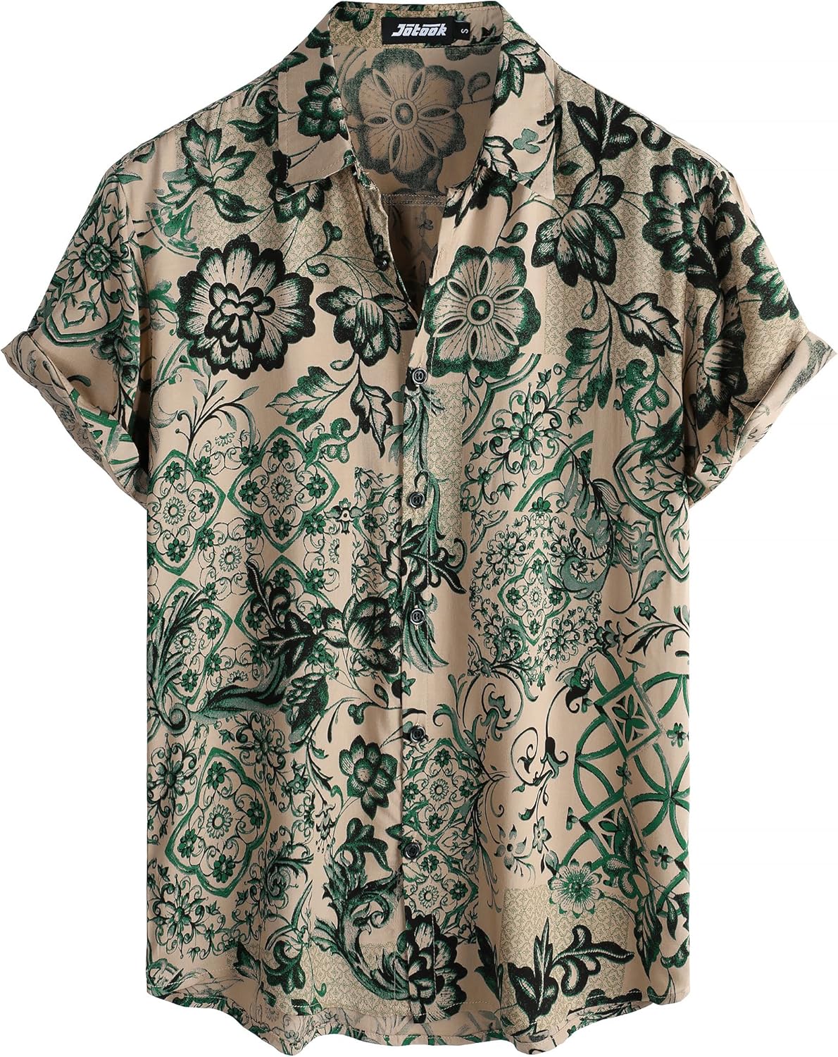 Herren Kurzarm Hawaiihemd - Freizeit Blumen Tropical Strandhemd - Bild 28 von 129