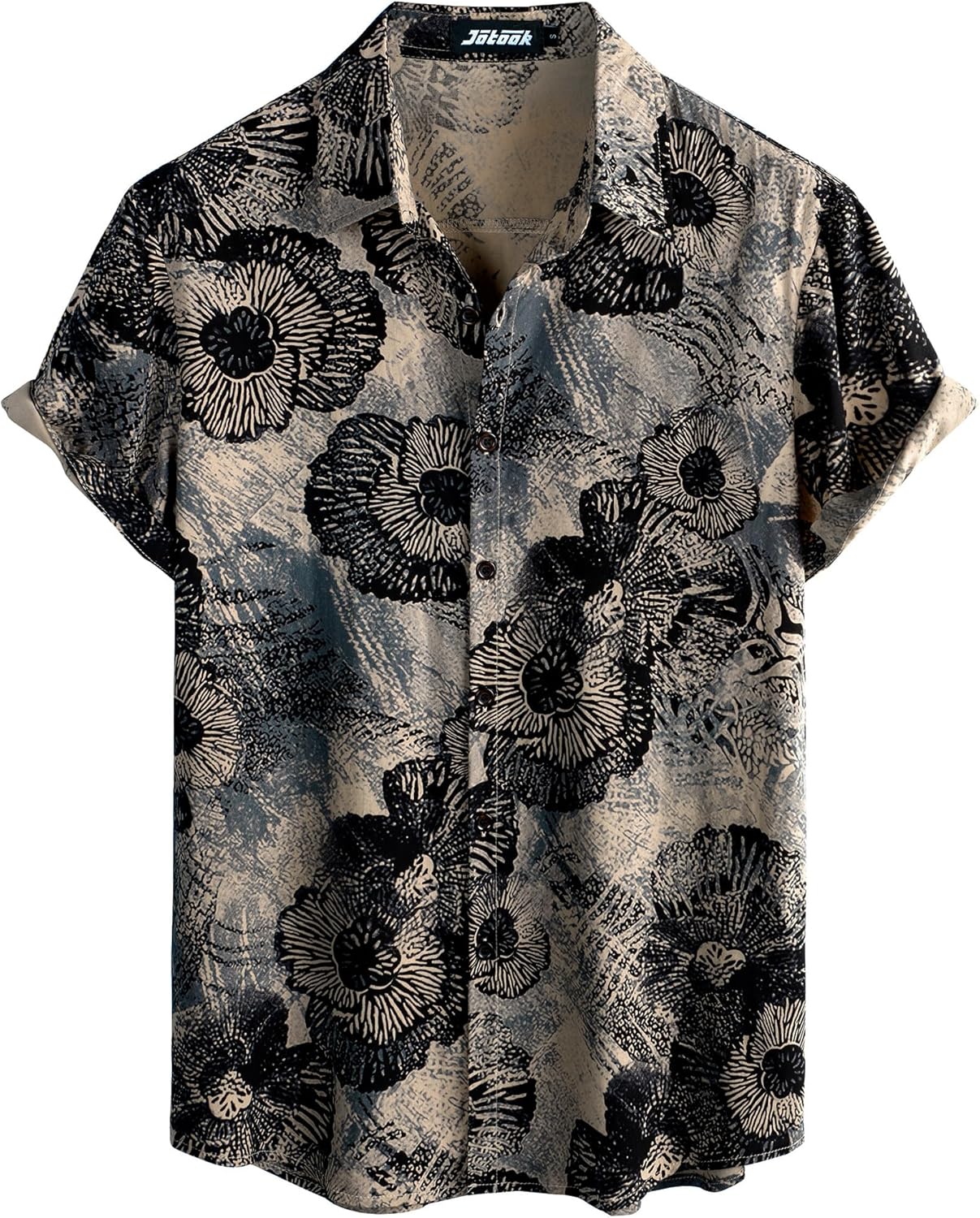 Herren Kurzarm Hawaiihemd - Freizeit Blumen Tropical Strandhemd - Bild 40 von 129