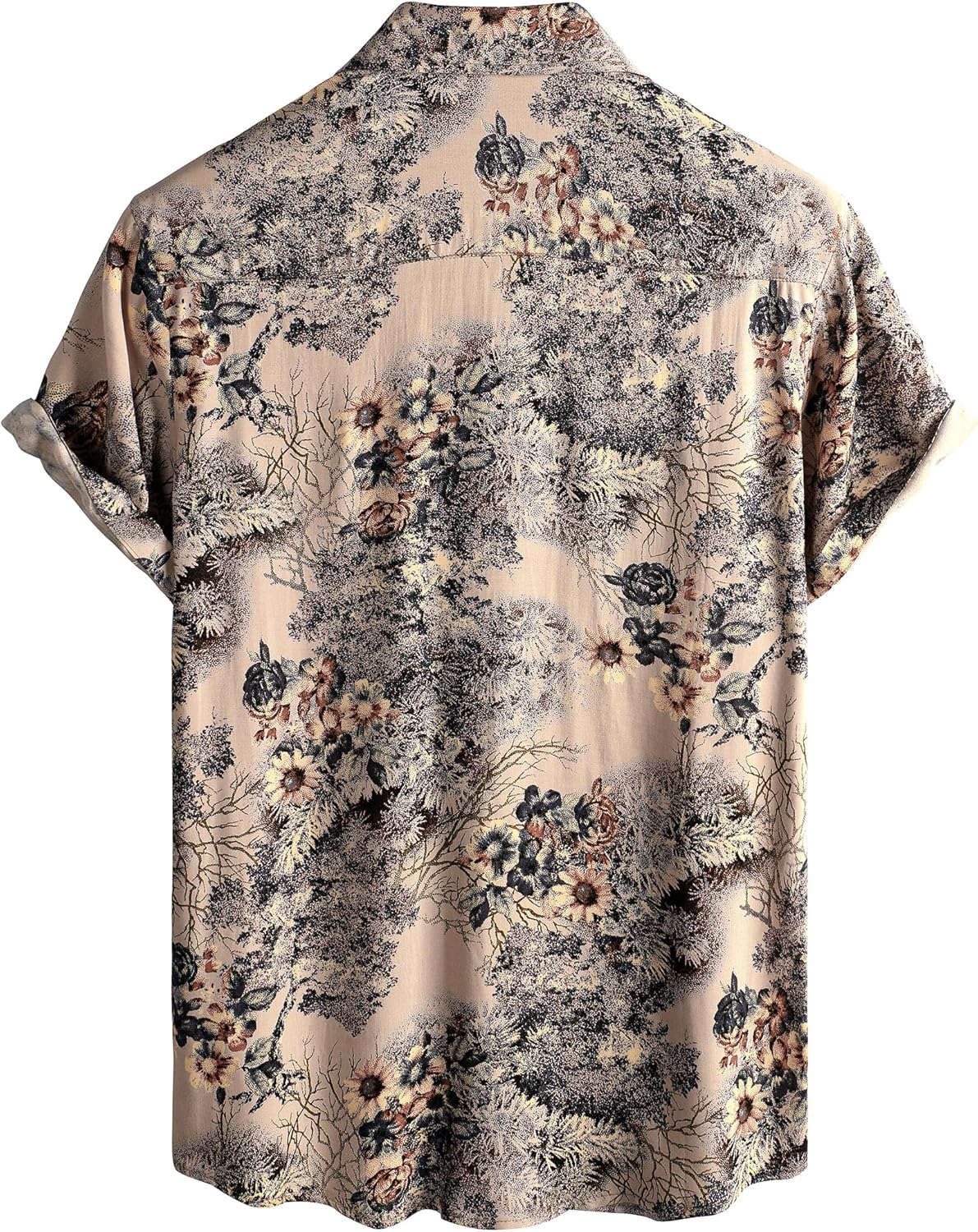 Herren Kurzarm Hawaiihemd - Freizeit Blumen Tropical Strandhemd - Bild 95 von 129