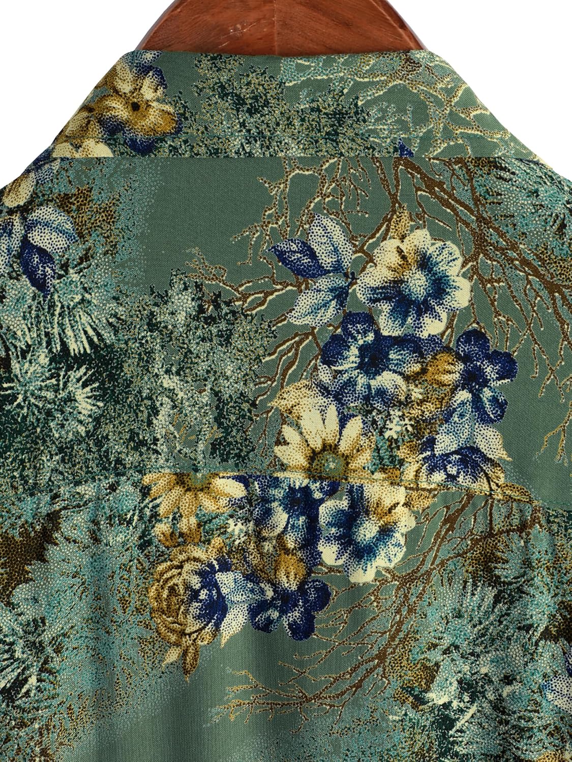 Herren Kurzarm Hawaiihemd - Freizeit Blumen Tropical Strandhemd - Bild 122 von 129