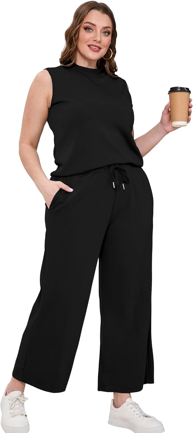 SAMPEEL zweiteilige Sets für Damen Sommer Outfits Lounge Sets Stehkragen Tops breit - Bild 28 von 126