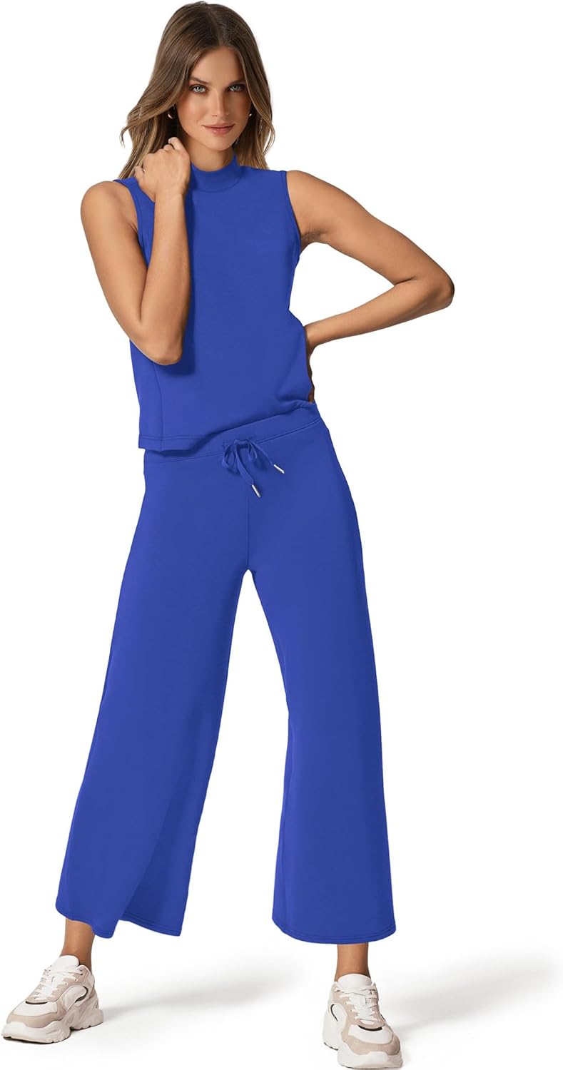 SAMPEEL zweiteilige Sets für Damen Sommer Outfits Lounge Sets Stehkragen Tops breit - Bild 32 von 126