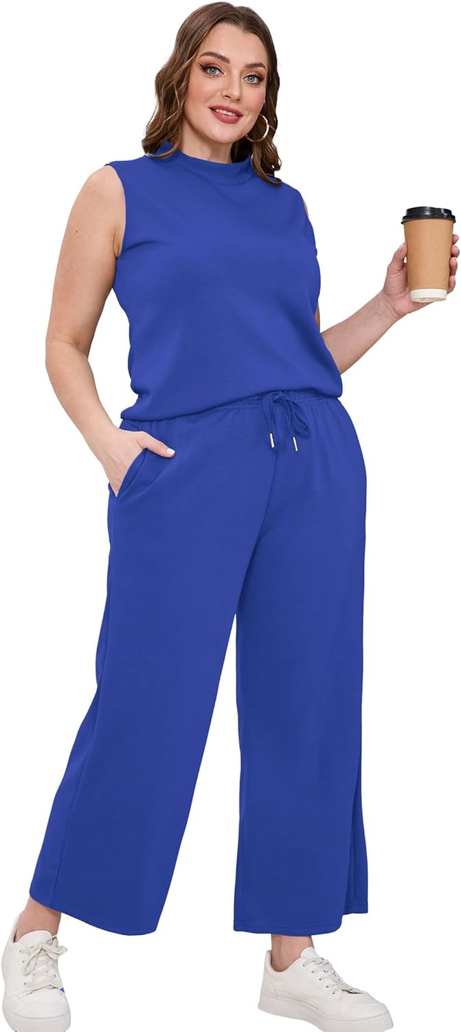 SAMPEEL zweiteilige Sets für Damen Sommer Outfits Lounge Sets Stehkragen Tops breit - Bild 34 von 126
