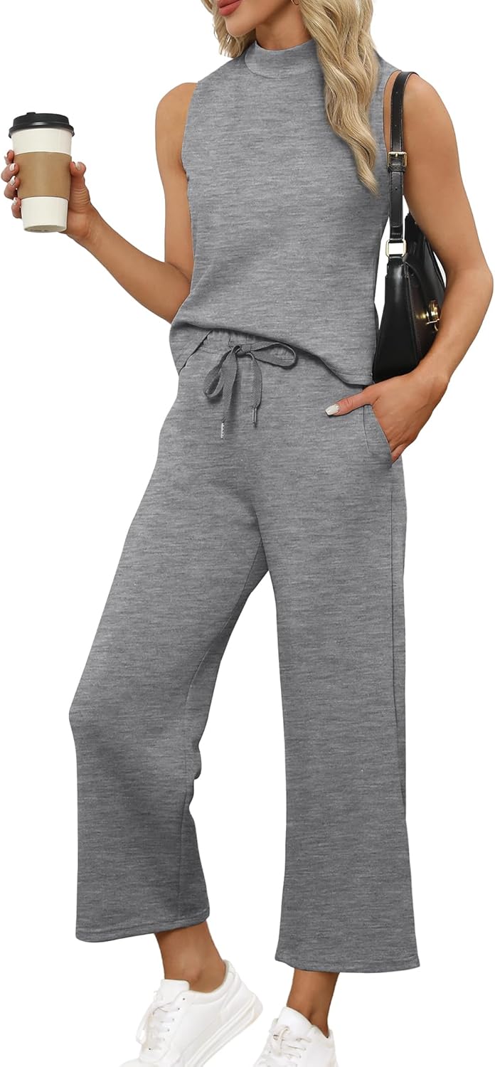 SAMPEEL zweiteilige Sets für Damen Sommer Outfits Lounge Sets Stehkragen Tops breit - Bild 37 von 126