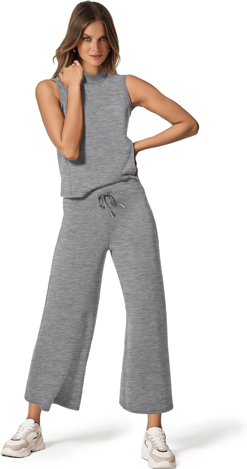 SAMPEEL zweiteilige Sets für Damen Sommer Outfits Lounge Sets Stehkragen Tops breit - Bild 38 von 126