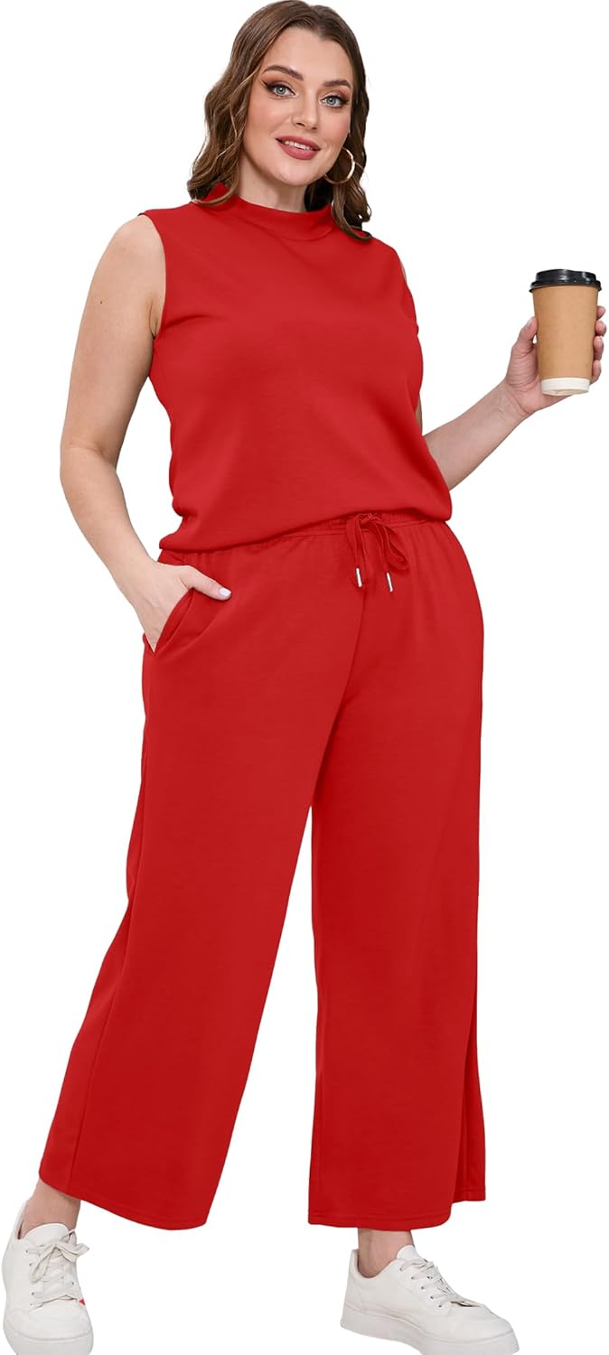 SAMPEEL zweiteilige Sets für Damen Sommer Outfits Lounge Sets Stehkragen Tops breit - Bild 58 von 126