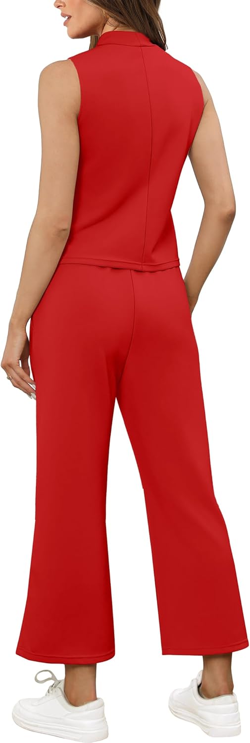 SAMPEEL zweiteilige Sets für Damen Sommer Outfits Lounge Sets Stehkragen Tops breit - Bild 59 von 126