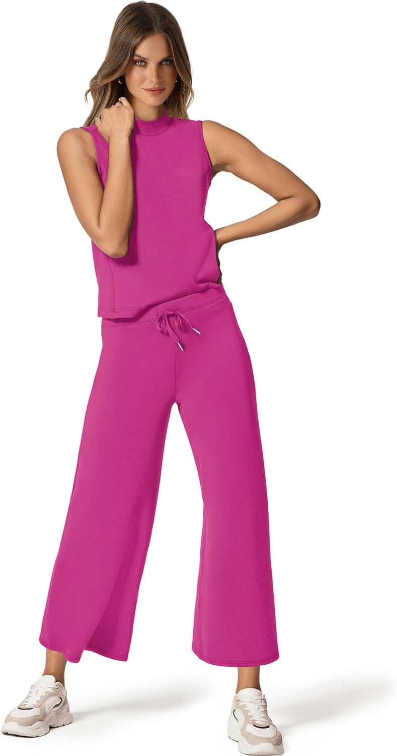 SAMPEEL zweiteilige Sets für Damen Sommer Outfits Lounge Sets Stehkragen Tops breit - Bild 62 von 126