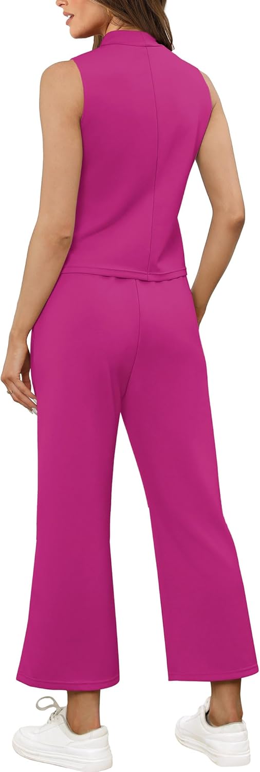 SAMPEEL zweiteilige Sets für Damen Sommer Outfits Lounge Sets Stehkragen Tops breit - Bild 65 von 126