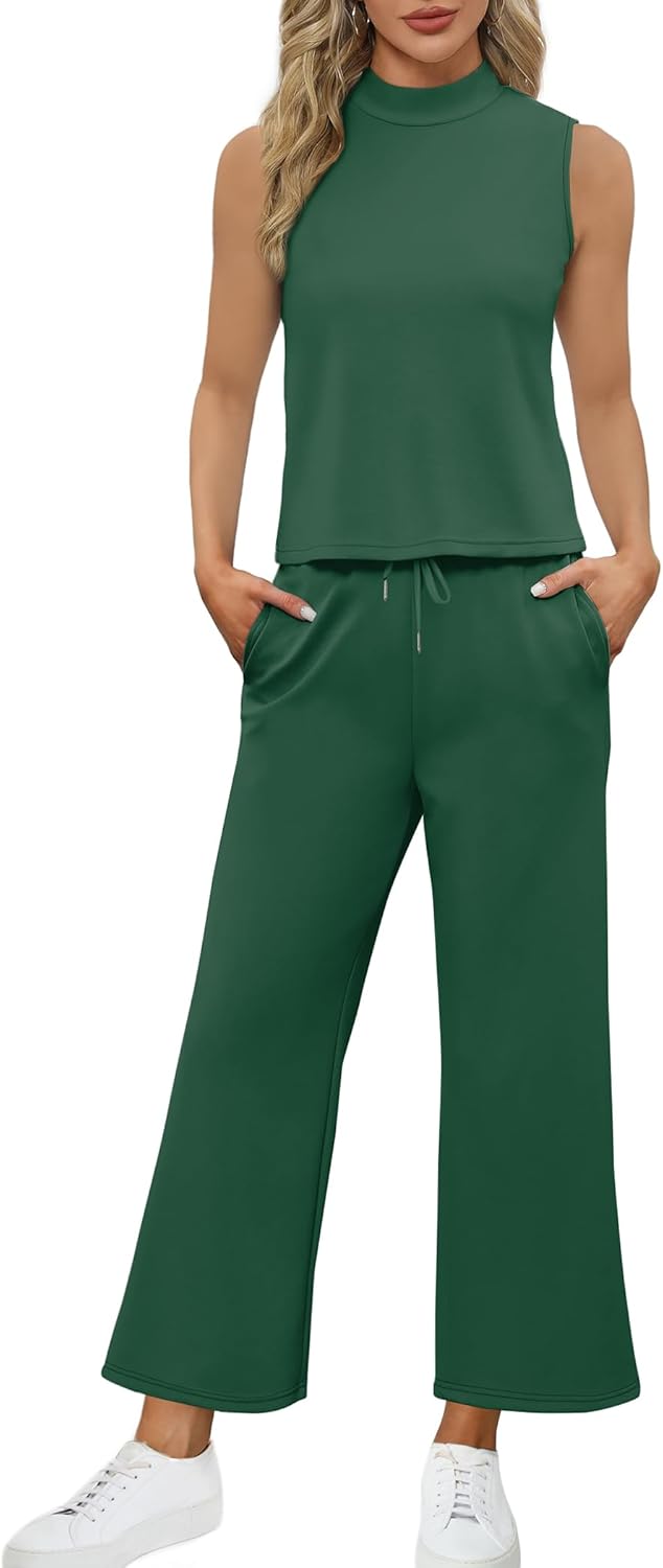 SAMPEEL zweiteilige Sets für Damen Sommer Outfits Lounge Sets Stehkragen Tops breit - Bild 69 von 126