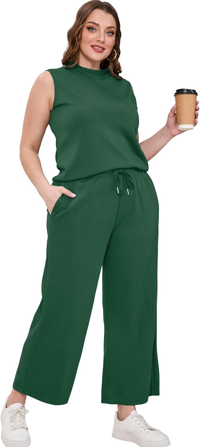 SAMPEEL zweiteilige Sets für Damen Sommer Outfits Lounge Sets Stehkragen Tops breit - Bild 70 von 126