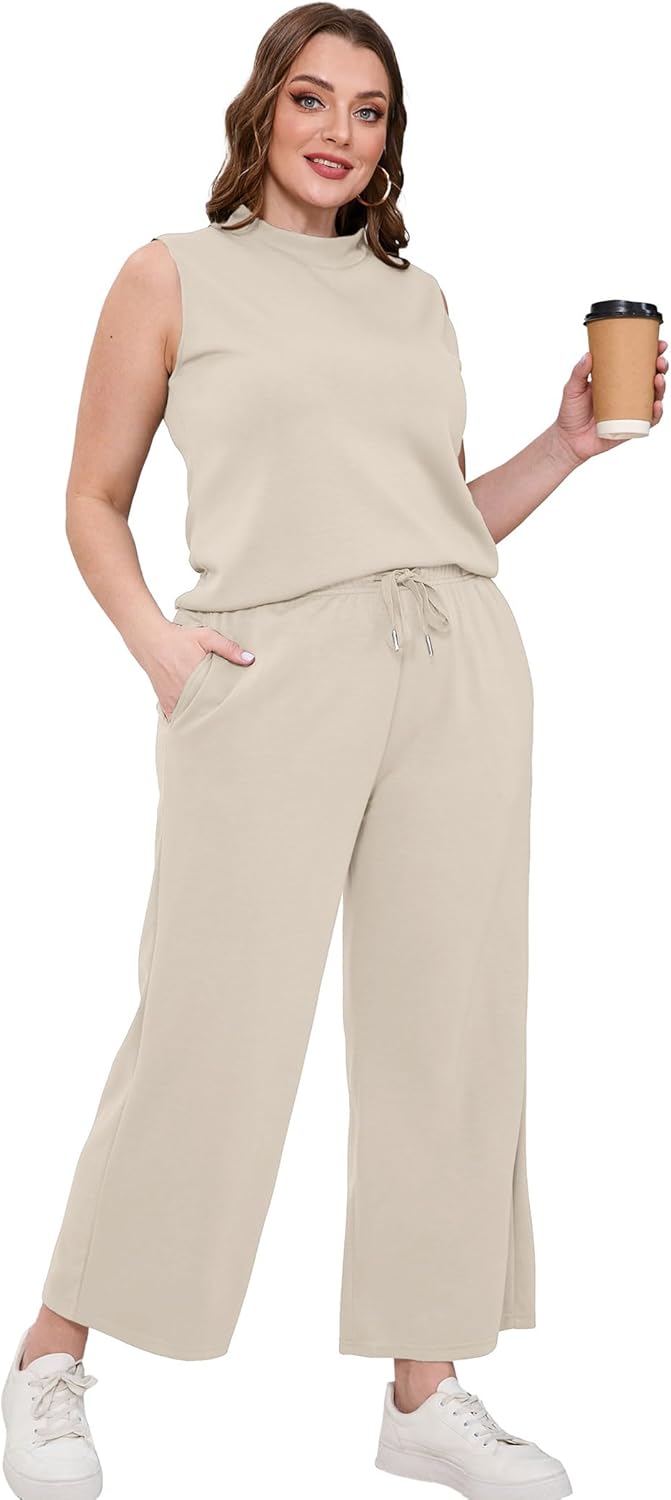 SAMPEEL zweiteilige Sets für Damen Sommer Outfits Lounge Sets Stehkragen Tops breit - Bild 76 von 126
