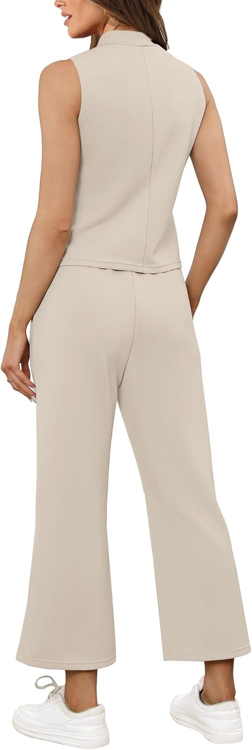SAMPEEL zweiteilige Sets für Damen Sommer Outfits Lounge Sets Stehkragen Tops breit - Bild 77 von 126