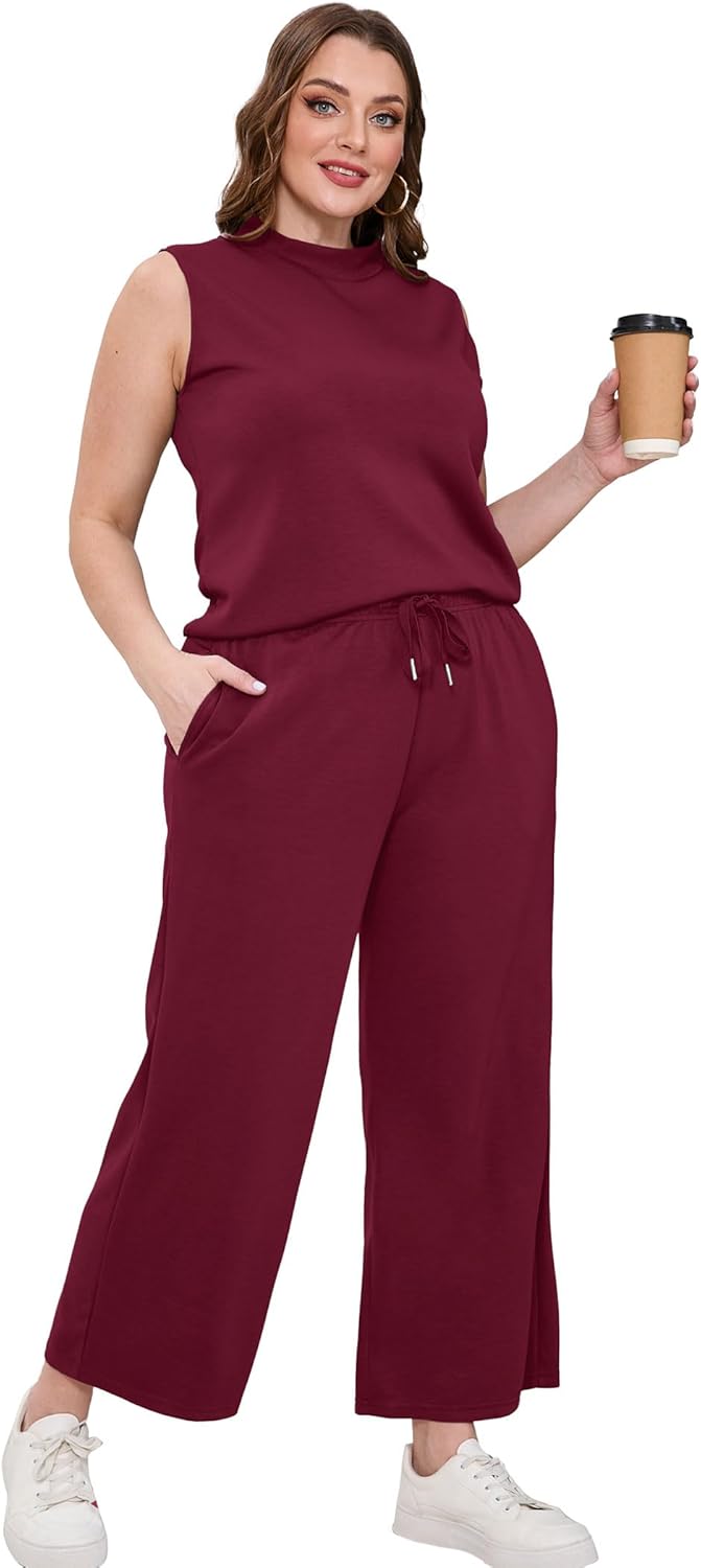 SAMPEEL zweiteilige Sets für Damen Sommer Outfits Lounge Sets Stehkragen Tops breit - Bild 82 von 126