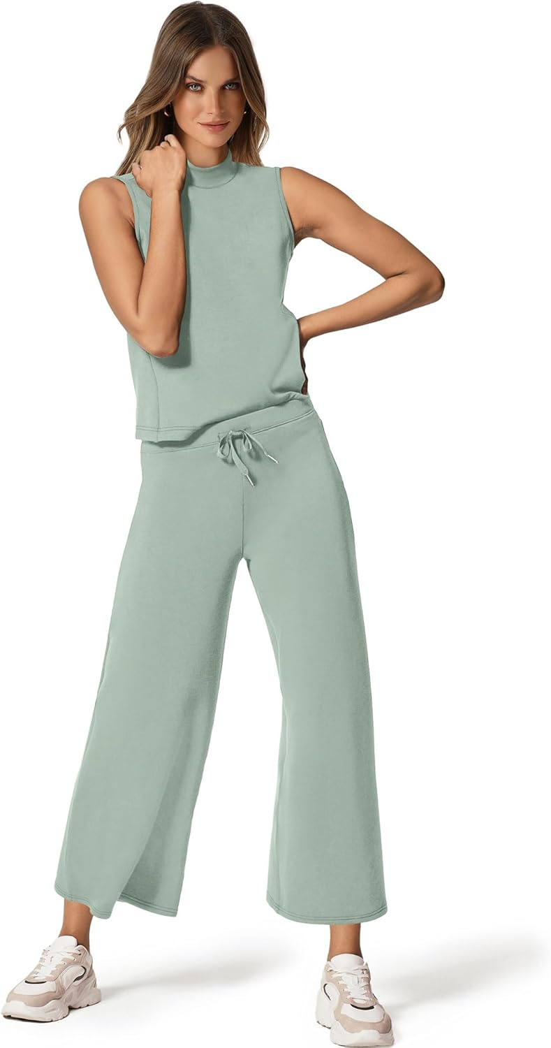 SAMPEEL zweiteilige Sets für Damen Sommer Outfits Lounge Sets Stehkragen Tops breit - Bild 92 von 126