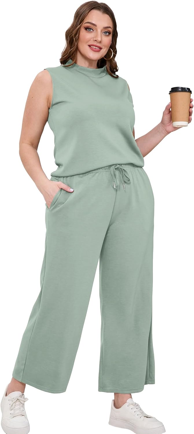 SAMPEEL zweiteilige Sets für Damen Sommer Outfits Lounge Sets Stehkragen Tops breit - Bild 94 von 126