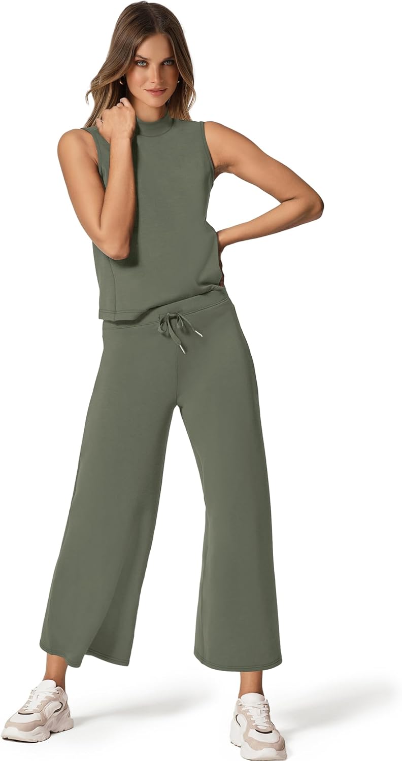 SAMPEEL zweiteilige Sets für Damen Sommer Outfits Lounge Sets Stehkragen Tops breit - Bild 110 von 126
