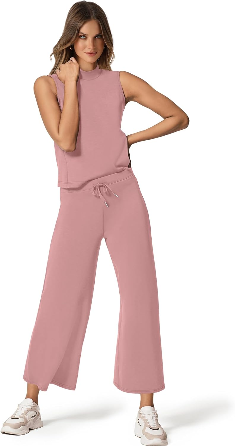 SAMPEEL zweiteilige Sets für Damen Sommer Outfits Lounge Sets Stehkragen Tops breit - Bild 116 von 126