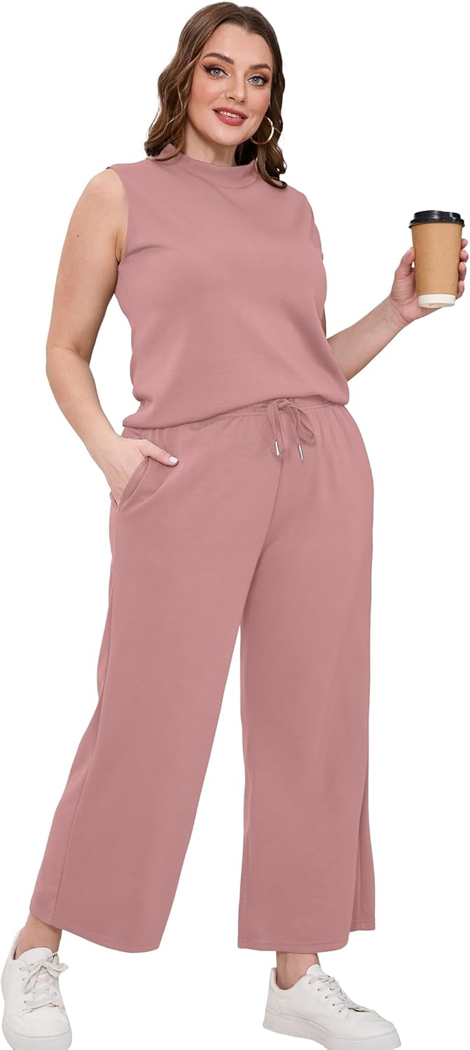 SAMPEEL zweiteilige Sets für Damen Sommer Outfits Lounge Sets Stehkragen Tops breit - Bild 118 von 126