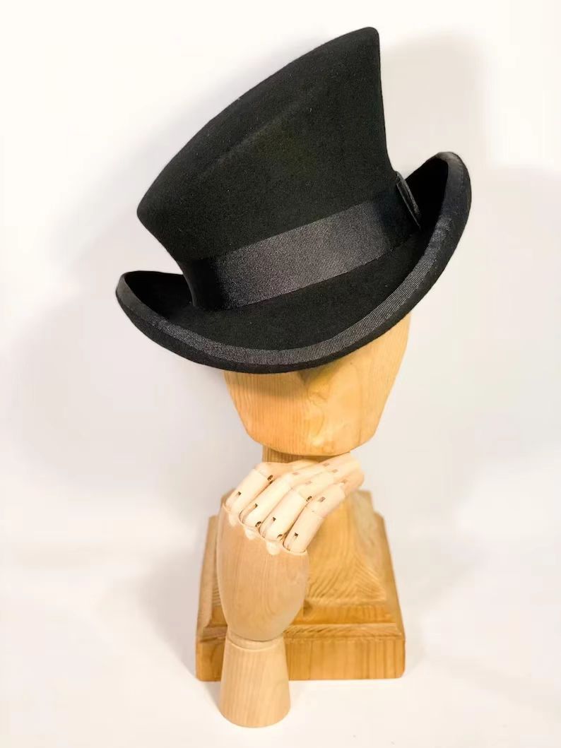 Asymmetric Top Hat Wool Hat Women Men Unisex Hat Steam Punk Hat Top Hat Fashion - Picture 18 of 29