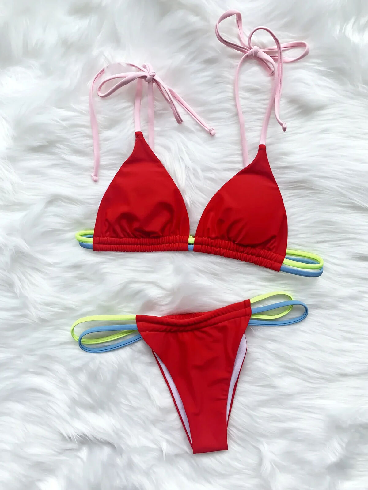 New Womens Sexy Triangle Push Up Bikini Swimwear String Swimsuit Thong Bathing - Picture 43 of 49