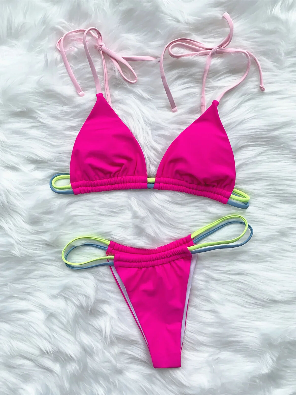 New Womens Sexy Triangle Push Up Bikini Swimwear String Swimsuit Thong Bathing - Picture 48 of 49