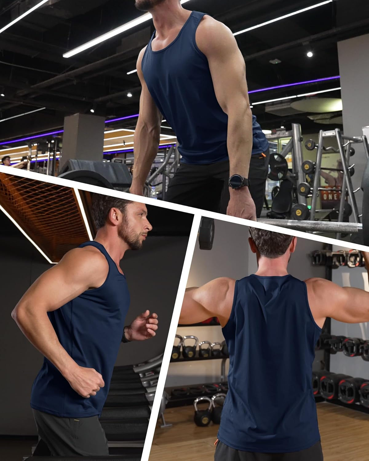 Herren Tank Top schnelltrocknend Sommer Training Muskel ärmellose Shirts für Bodybuilding - Bild 35 von 137