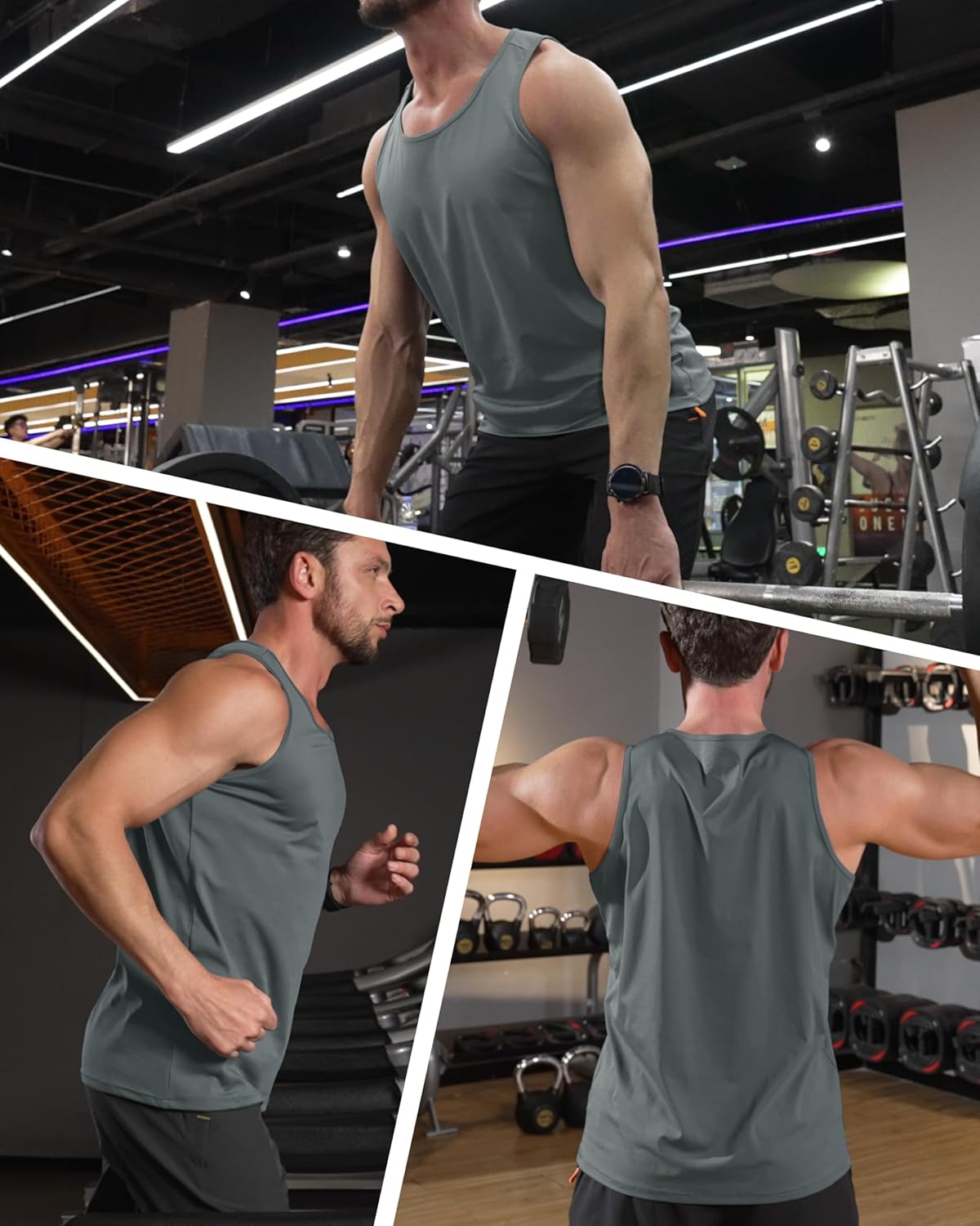 Herren Tank Top schnelltrocknend Sommer Training Muskel ärmellose Shirts für Bodybuilding - Bild 47 von 137