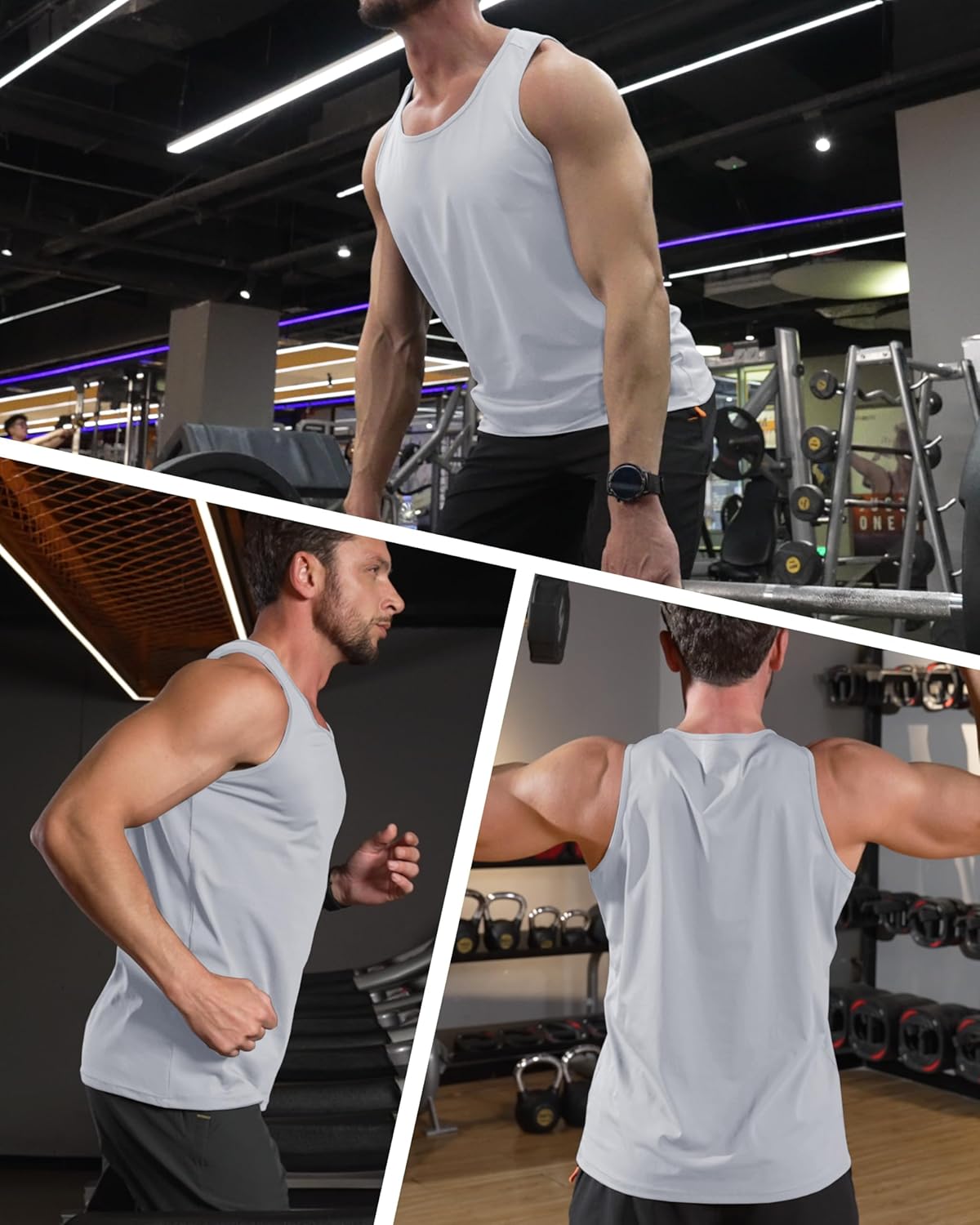 Herren Tank Top schnelltrocknend Sommer Training Muskel ärmellose Shirts für Bodybuilding - Bild 72 von 137