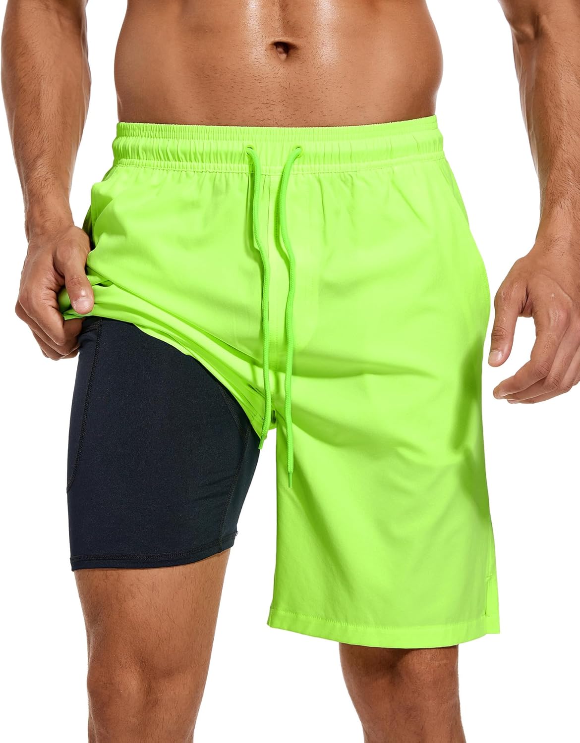 Bañador para hombre de secado rápido traje de baño pantalones cortos con forro bolsillo con cremallera - Imagen 29 de 117
