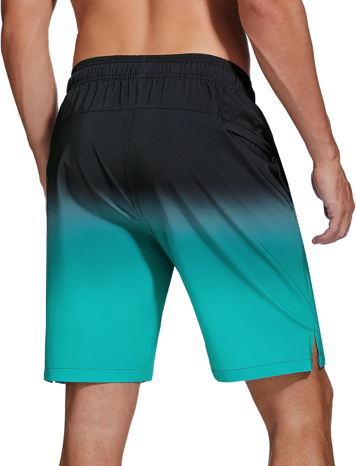 Bañador para hombre de secado rápido traje de baño pantalones cortos con forro bolsillo con cremallera - Imagen 50 de 117