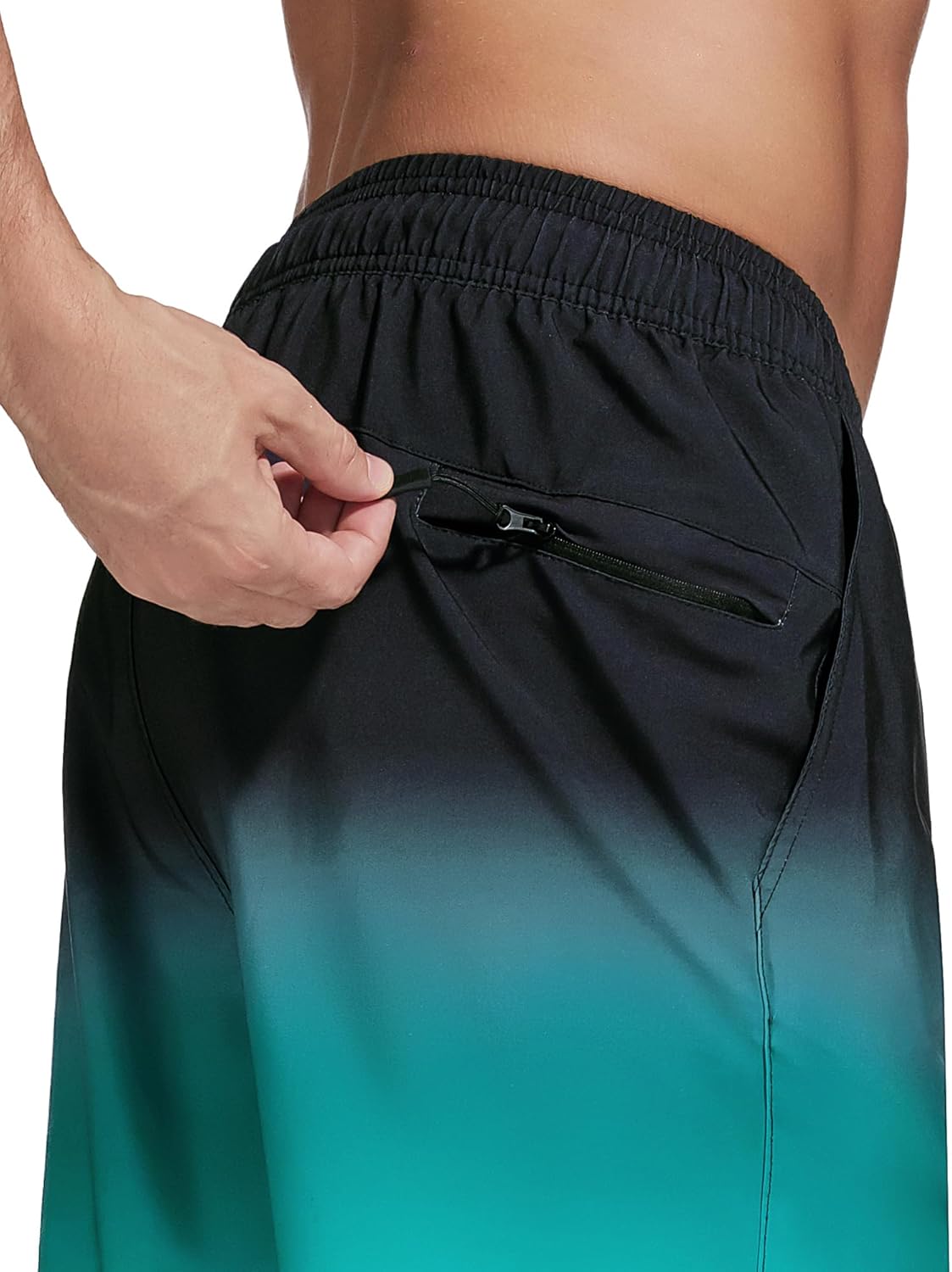 Bañador para hombre de secado rápido traje de baño pantalones cortos con forro bolsillo con cremallera - Imagen 51 de 117