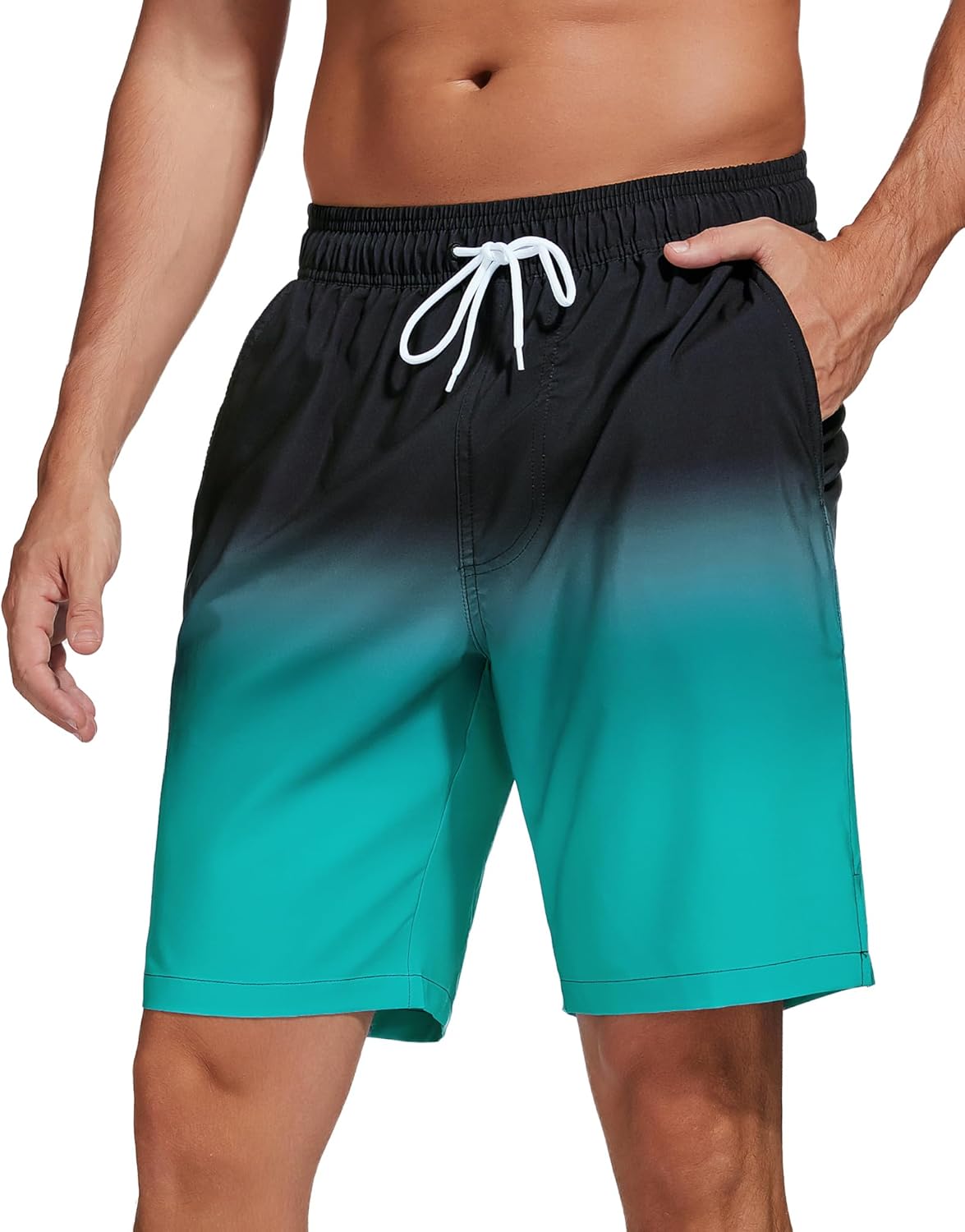 Bañador para hombre de secado rápido traje de baño pantalones cortos con forro bolsillo con cremallera - Imagen 52 de 117
