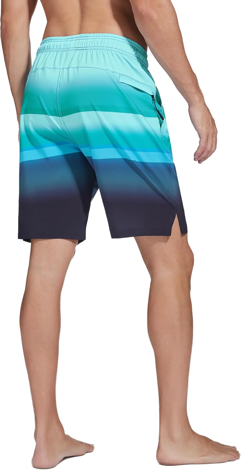 Bañador para hombre de secado rápido traje de baño pantalones cortos con forro bolsillo con cremallera - Imagen 60 de 117