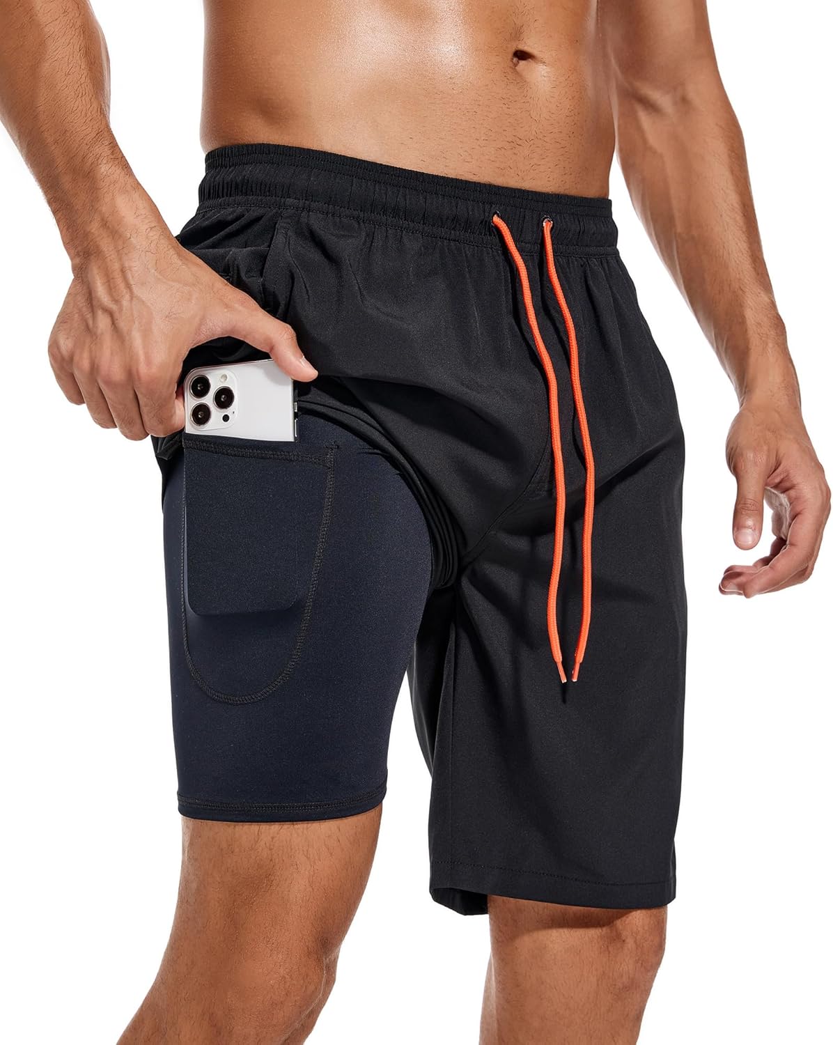 Bañador para hombre de secado rápido traje de baño pantalones cortos con forro bolsillo con cremallera - Imagen 78 de 117