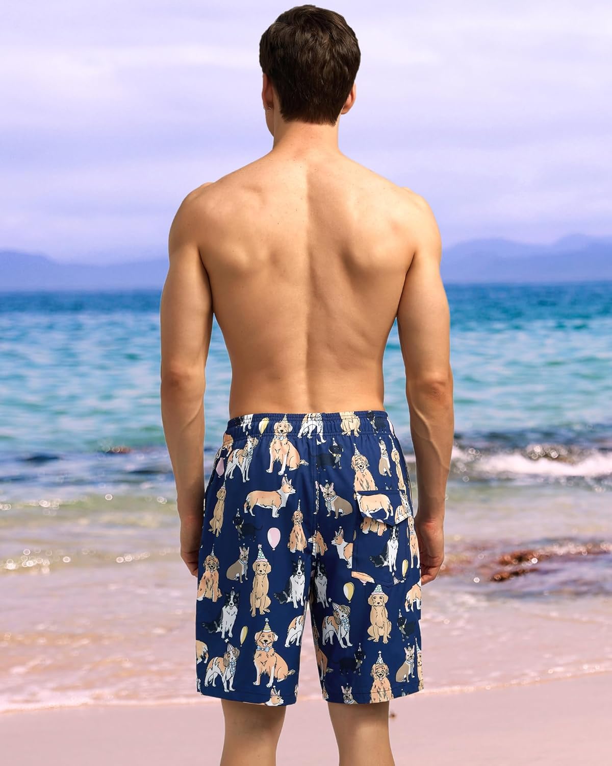 Bañador para hombre de secado rápido traje de baño pantalones cortos con forro bolsillo con cremallera - Imagen 87 de 117
