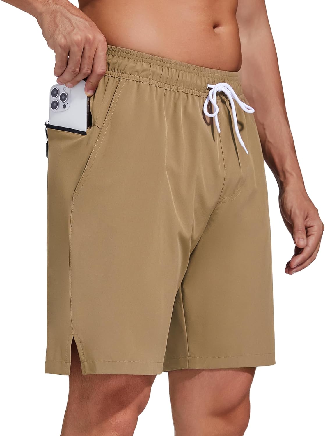 Bañador para hombre de secado rápido traje de baño pantalones cortos con forro bolsillo con cremallera - Imagen 95 de 117