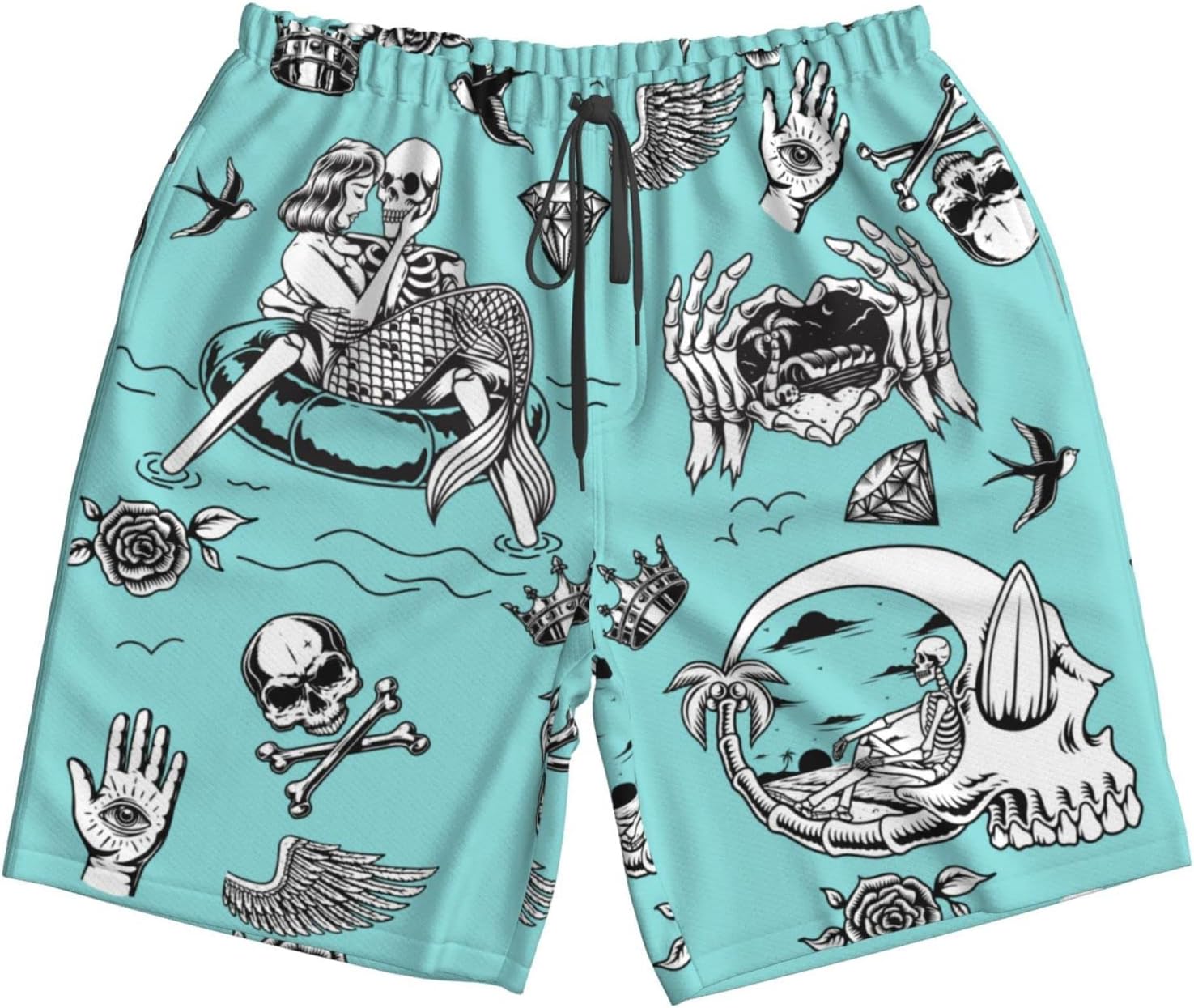 Men's Swim Trunks Beach Board Shorts Quick Dry Swimwear Sports with Pockets - Picture 21 of 99