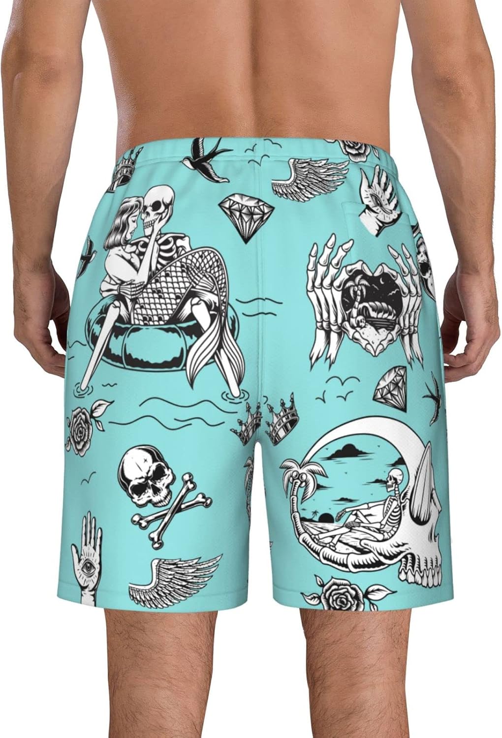 Men's Swim Trunks Beach Board Shorts Quick Dry Swimwear Sports with Pockets - Picture 25 of 99