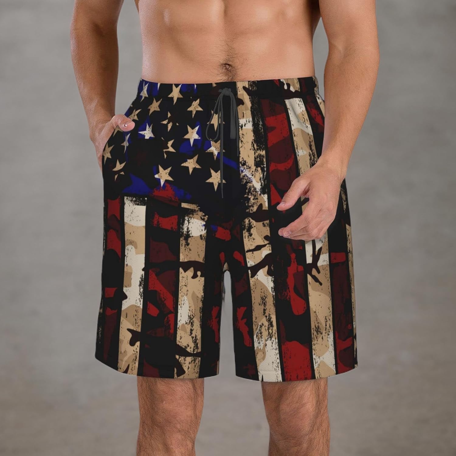 Men's Swim Trunks Beach Board Shorts Quick Dry Swimwear Sports with Pockets - Picture 36 of 99