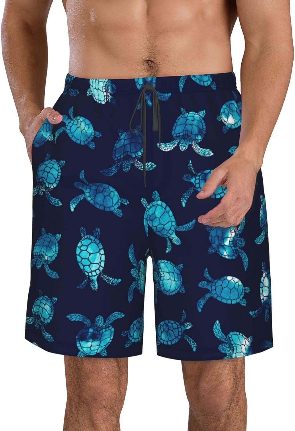 Men's Swim Trunks Beach Board Shorts Quick Dry Swimwear Sports with Pockets - Picture 39 of 99