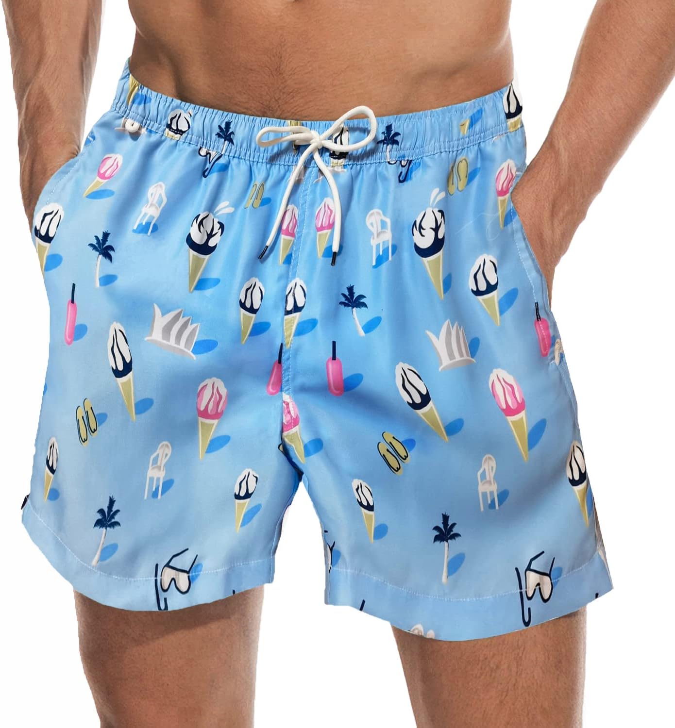 Beach Shorts Swim Trunks Quick Dry Men's Bathing Suit with Mesh Lining - Picture 23 of 111