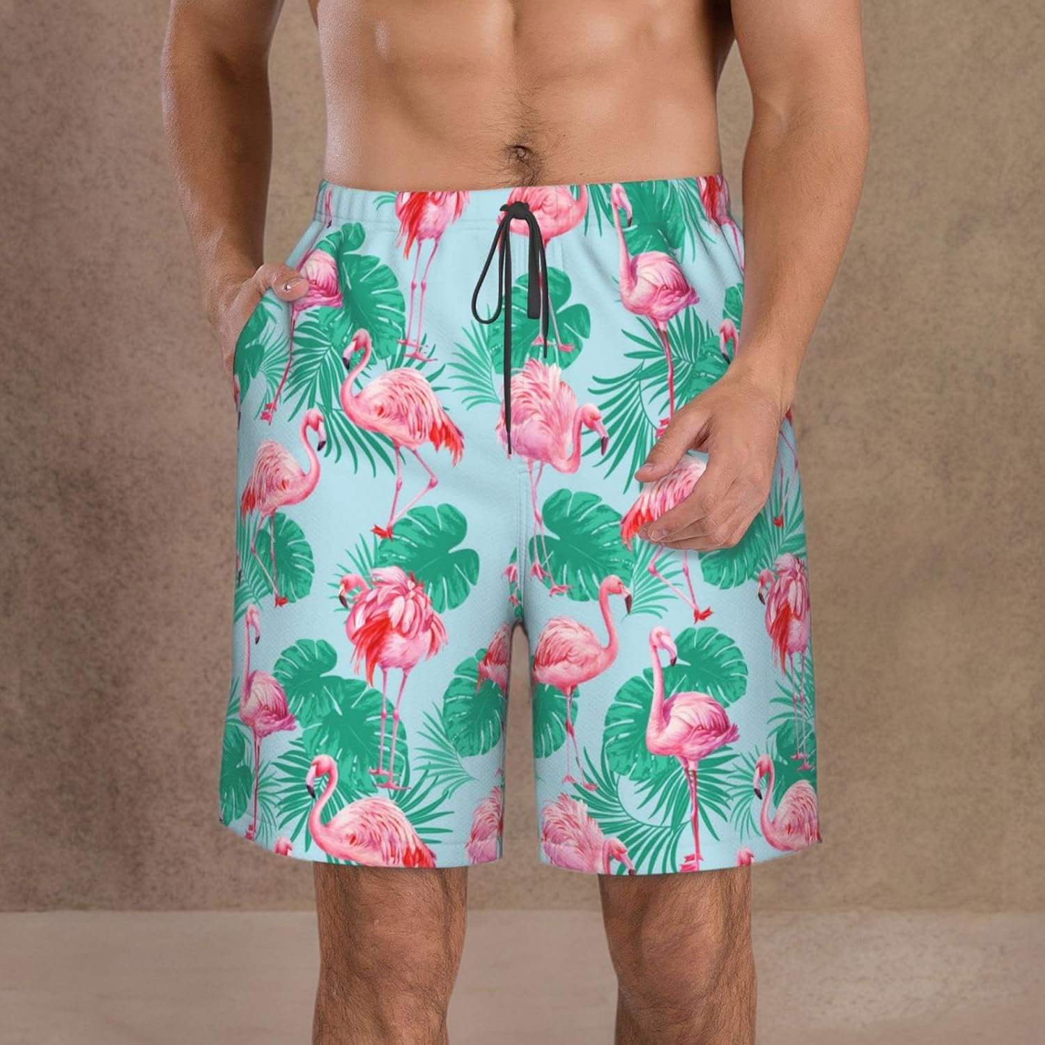 Men's Swim Trunks Beach Board Shorts Quick Dry Swimwear Sports with Pockets - Picture 52 of 99