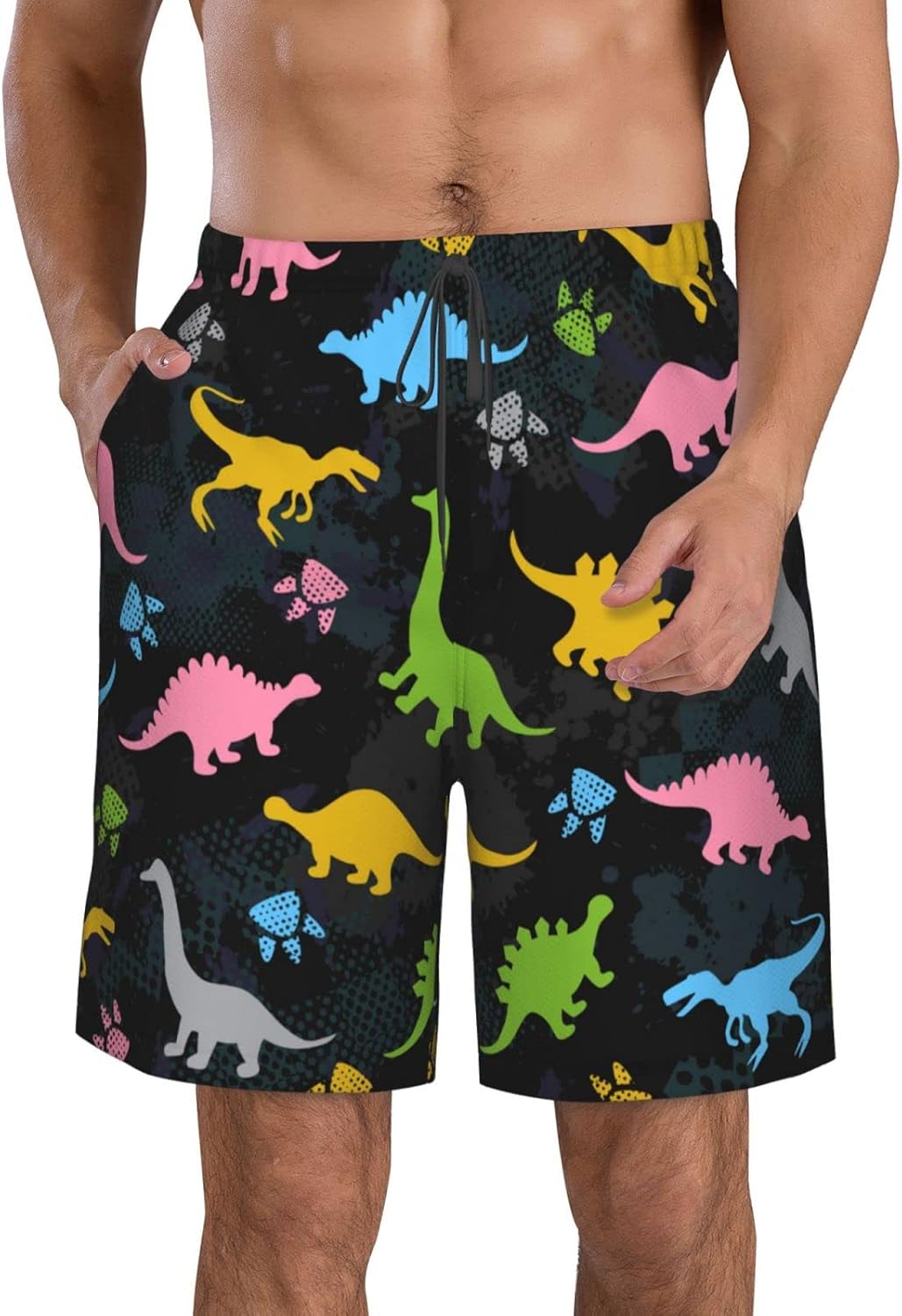 Men's Swim Trunks Beach Board Shorts Quick Dry Swimwear Sports with Pockets - Picture 55 of 99