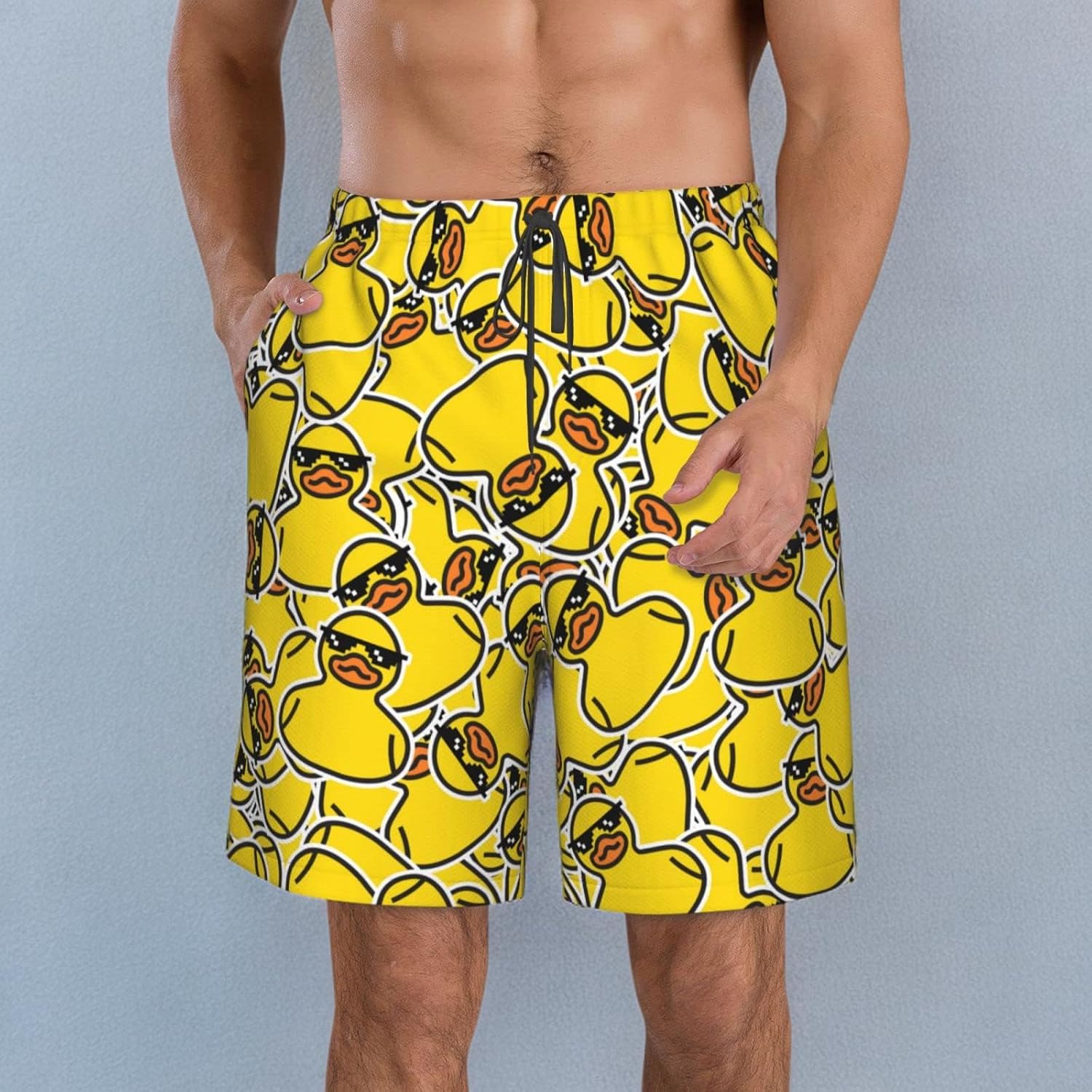 Men's Swim Trunks Beach Board Shorts Quick Dry Swimwear Sports with Pockets - Picture 68 of 99