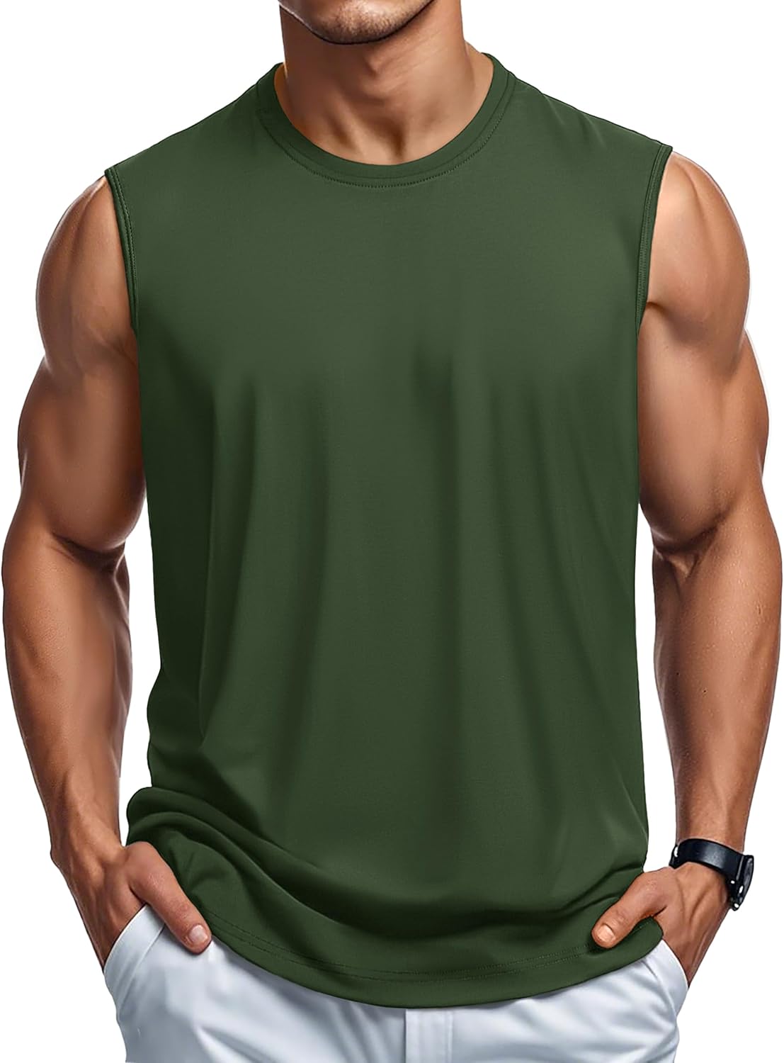 Herren Tank Top Baumwolle Muskel Training Gym Shirts Freizeit Ärmellos Shirts - Bild 23 von 197