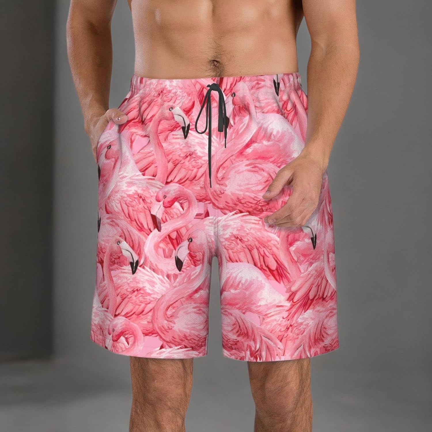 Men's Swim Trunks Beach Board Shorts Quick Dry Swimwear Sports with Pockets - Picture 76 of 99