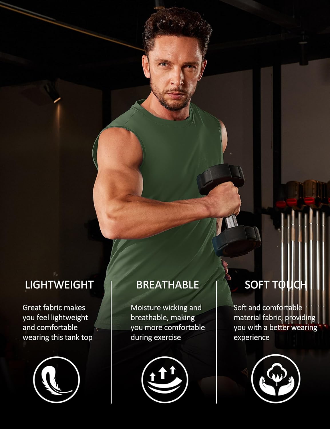 Herren Tank Top Baumwolle Muskel Training Gym Shirts Freizeit Ärmellos Shirts - Bild 25 von 197
